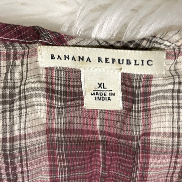 Banana Republic- XL - Pink Plaid with Gray Ombré - Picture 6 of 6